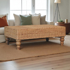 Meza Mango Wood & Rattan Coffee Table