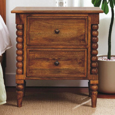 Ember 2 Drawer Mango Wood Bedside Table
