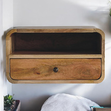 Mikhail Mango Wood Wall-Mounted Bedside Table