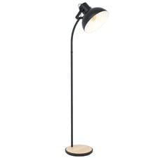 Lubenham Black Rubberwood Floor Lamp