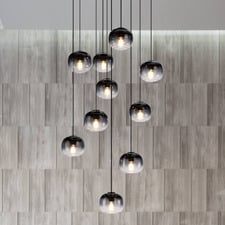 Oilella Glass 10 Light Cluster Pendant