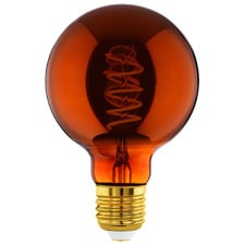 Elvo E27 Round 4W Amber 9.5cm LED Filament Bulb