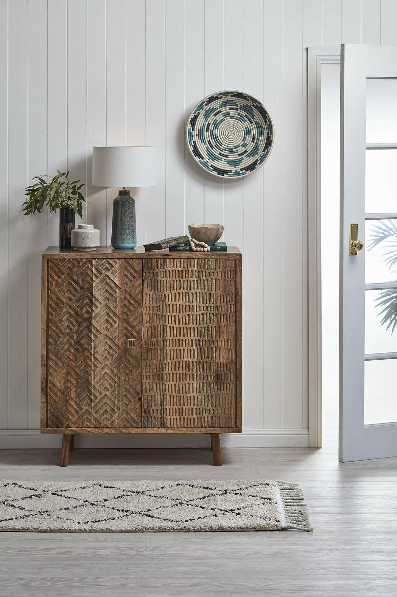 Coastal Hallway room ideas. Global Inspired Hallway. By Temple & ster