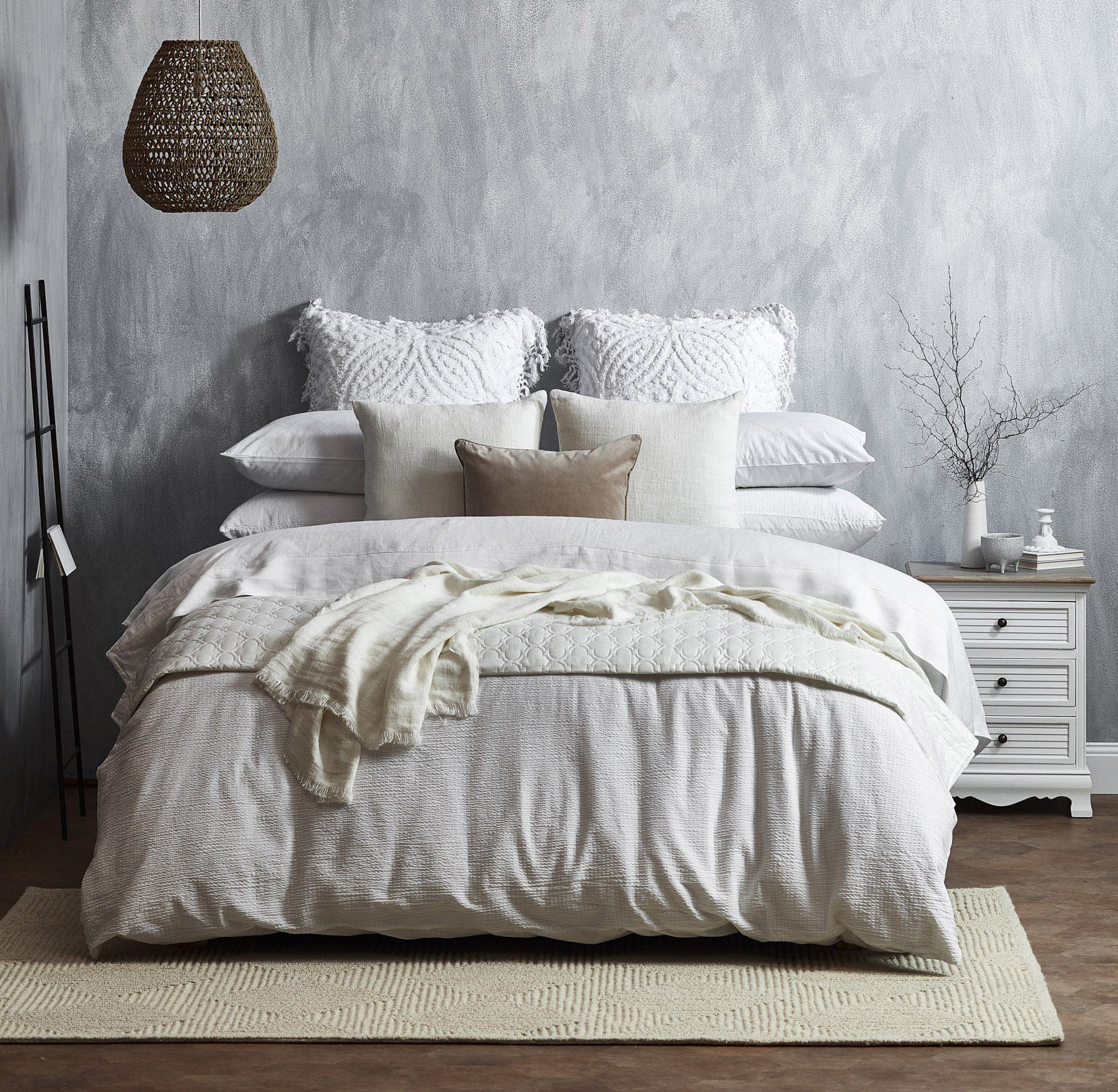 Coastal White Textured Bedroom photo by Temple &amp; Webster