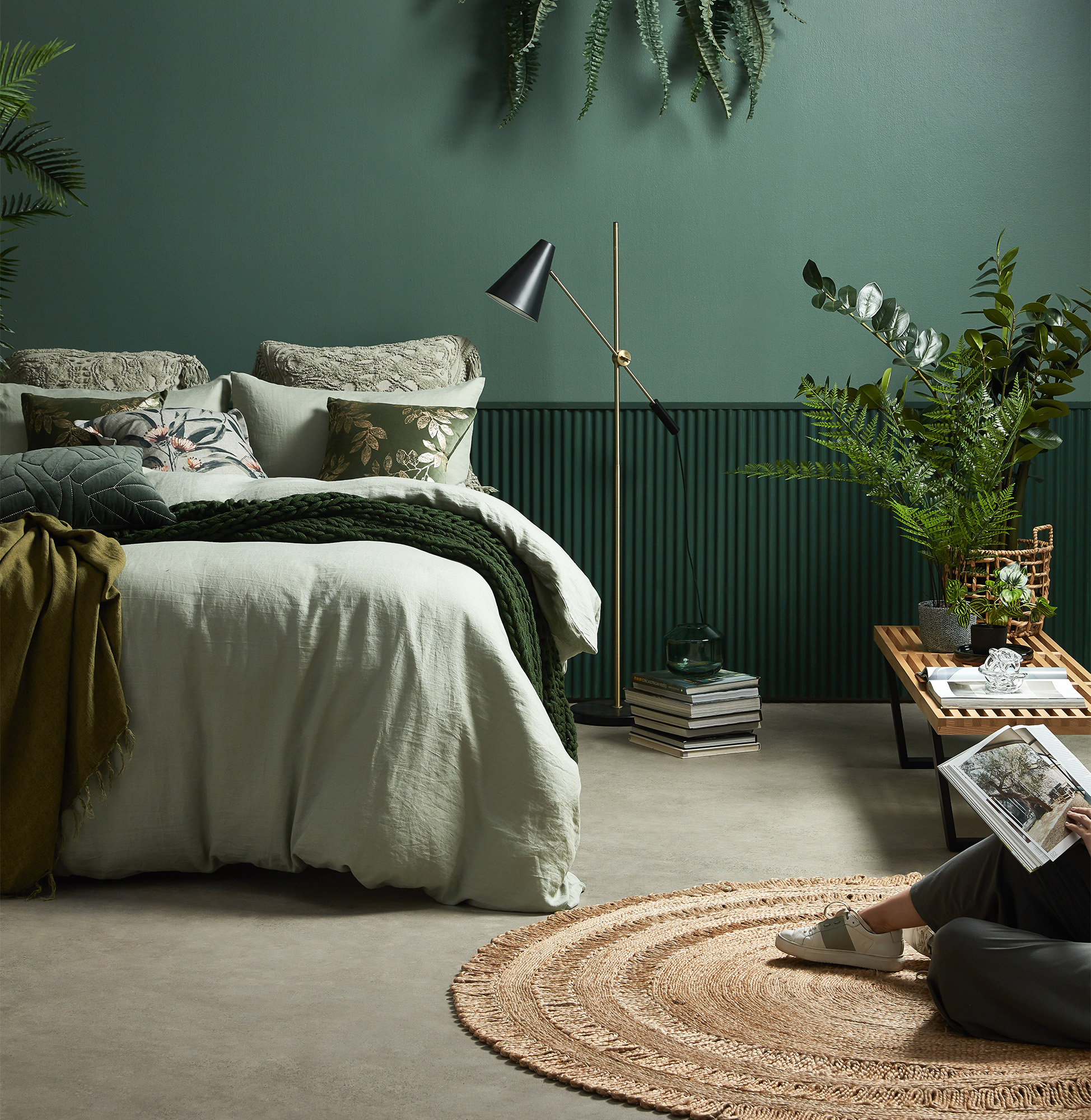 Casual Bedroom room ideas. Botanical Inspired Bedroom. By Temple & Webster