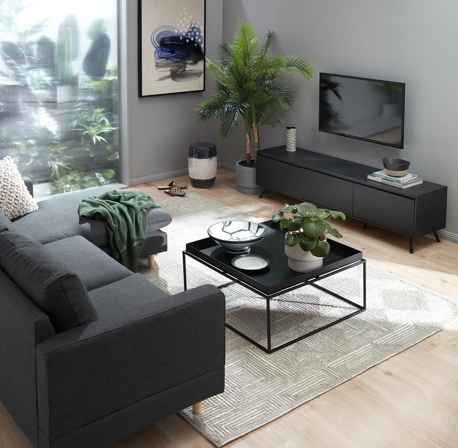 Hues of Black Living Room photo by Temple &amp; Webster