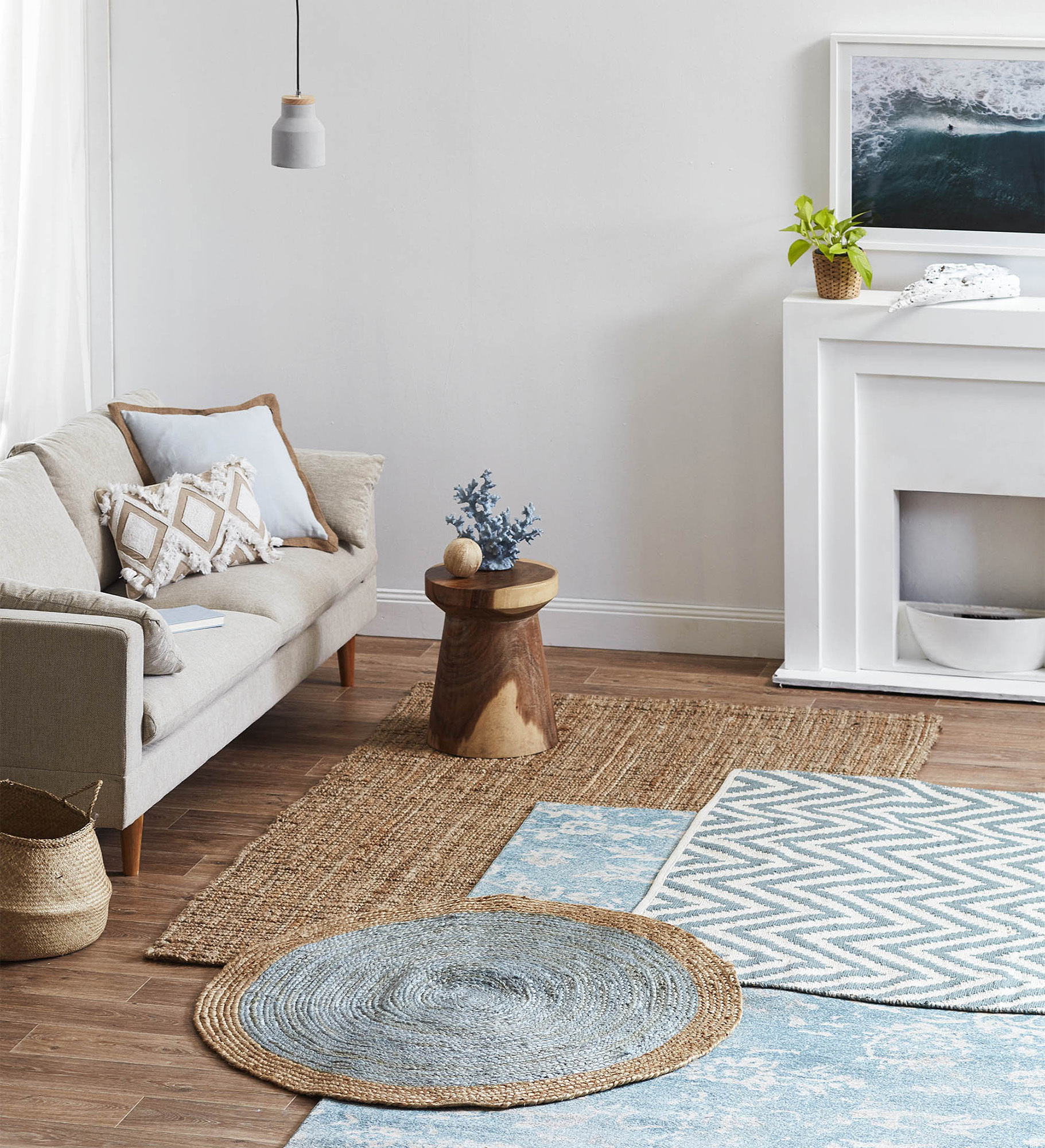 Casual Living Room room ideas. Aqua Rug Lounge. By Temple & ster