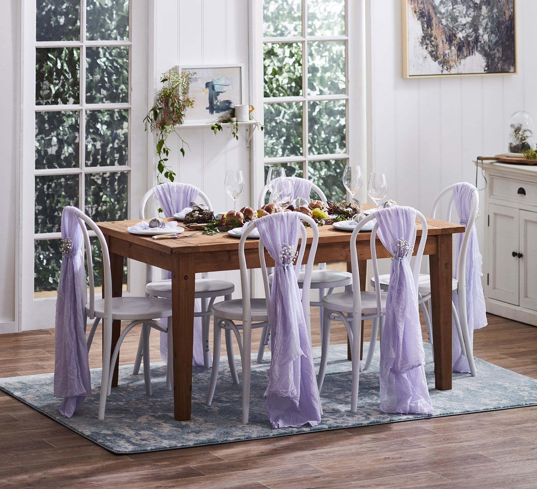 Casual Dining Room room ideas. Festive Dining Set up. By Temple & ster