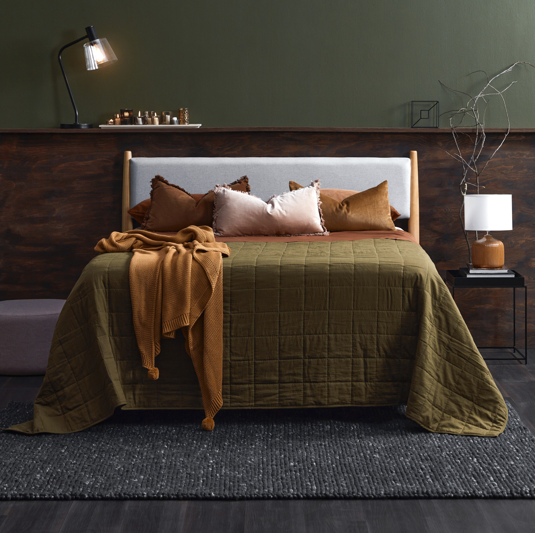Autumnal Olive Bedroom photo by Temple &amp; Webster