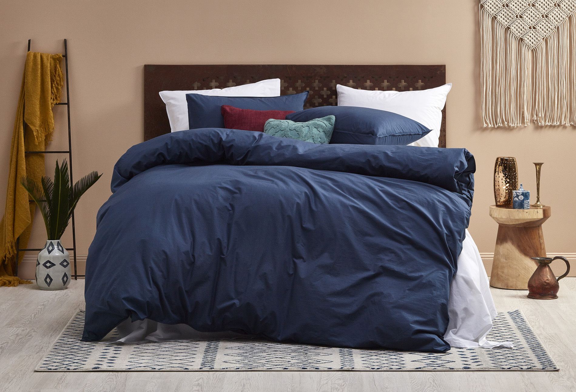 Peach &amp; Navy Bedroom photo by Temple &amp; Webster