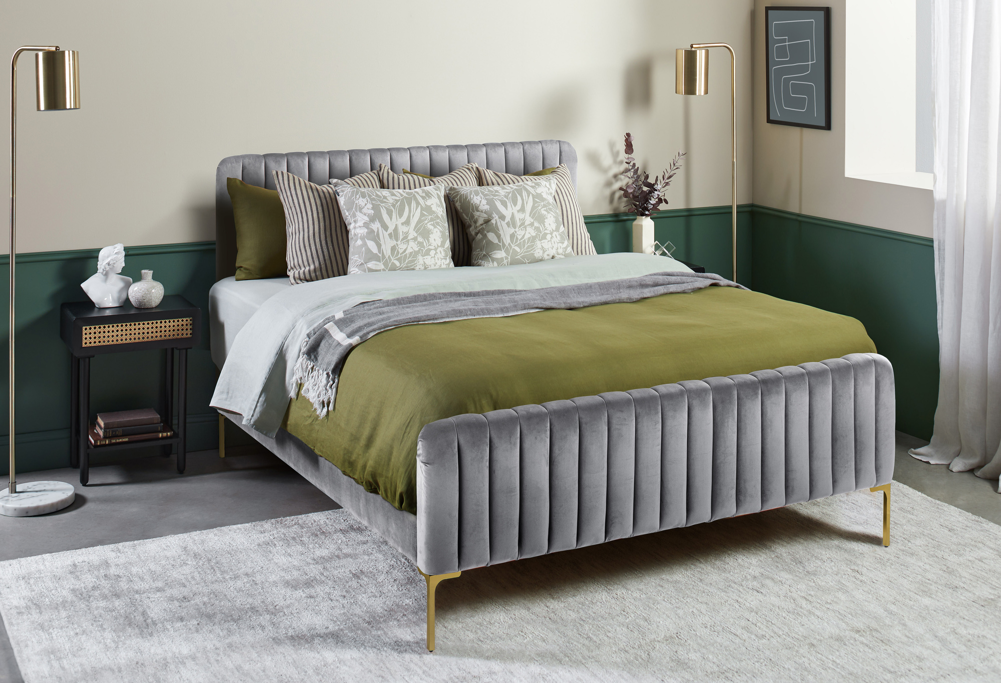 Olive Luxe Velvet Bedroom photo by Temple &amp; Webster