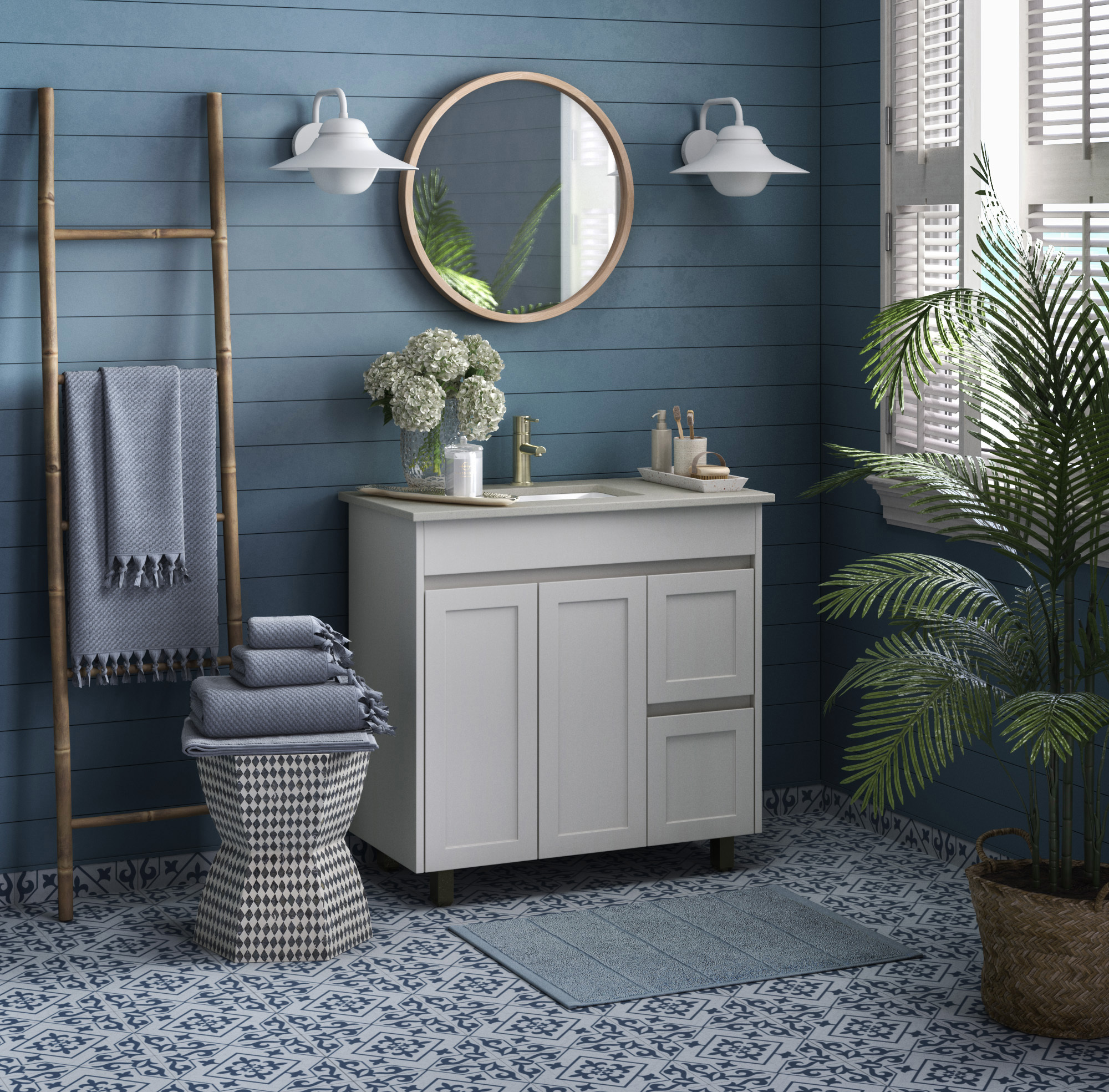 Contemporary Bathroom room ideas. Hamptons Bathroom. By Temple & ster