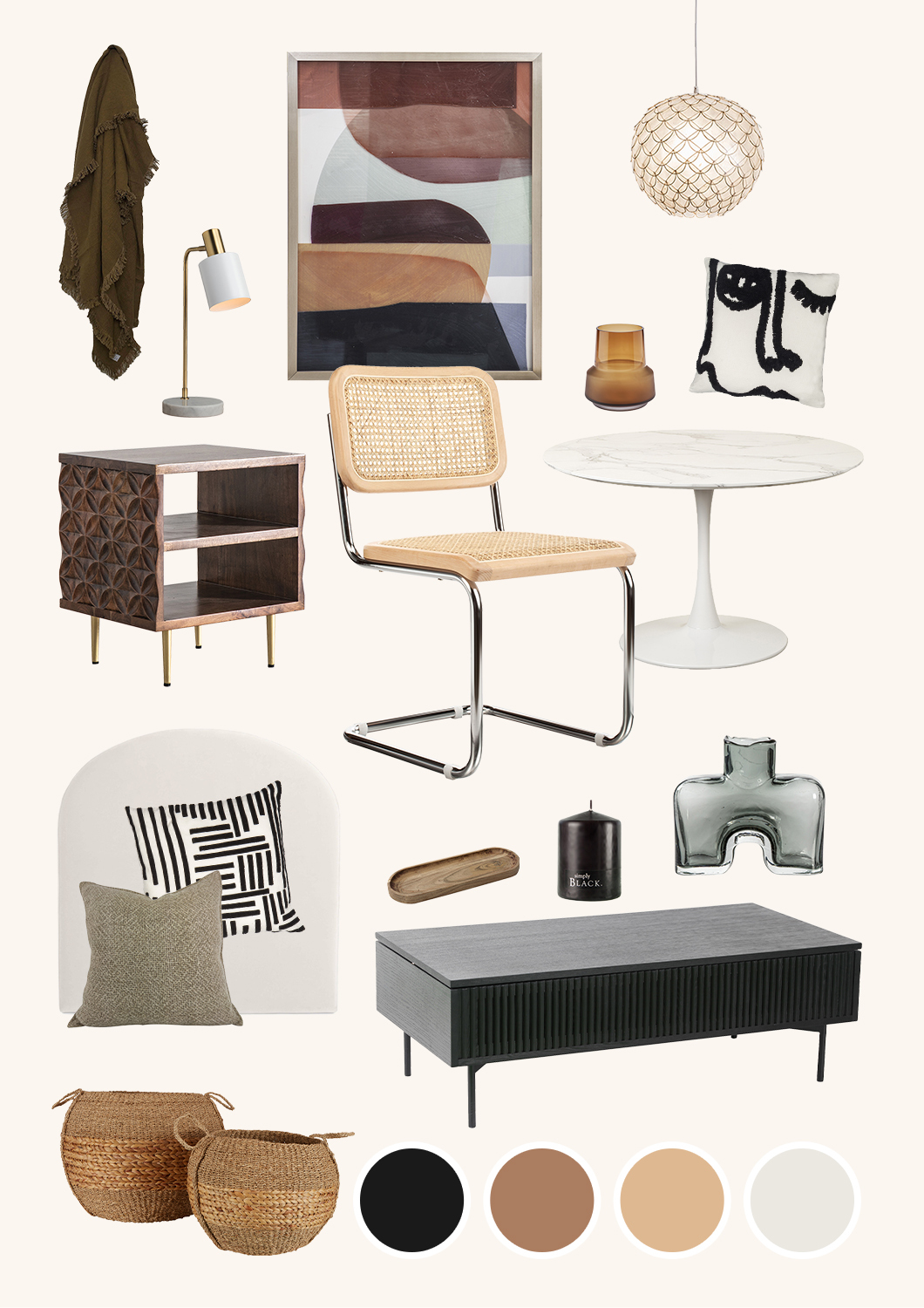 Luxe Living Room room ideas. Mid Century Luxe. By Temple & Webster