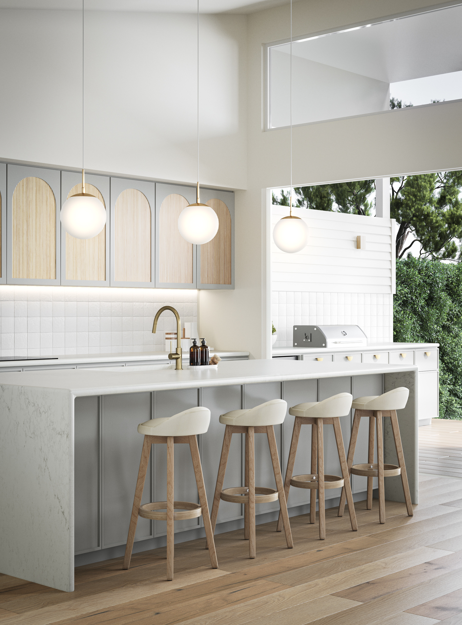 Casual Kitchen room ideas. Scandi White Kitchen. By Temple & ster