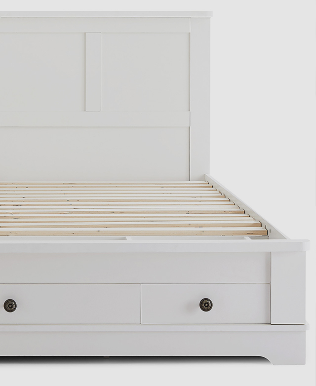 NordicHouse White Merlin 3 Drawer Bed Temple & ster