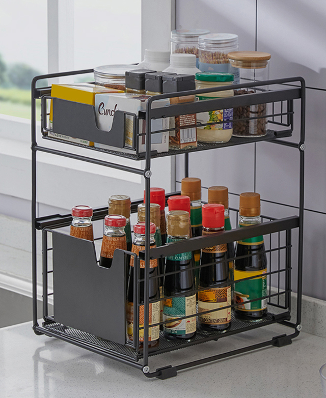 Expert Homewares 2 Tier Stainless Steel Kitchen Storage Organiser ...