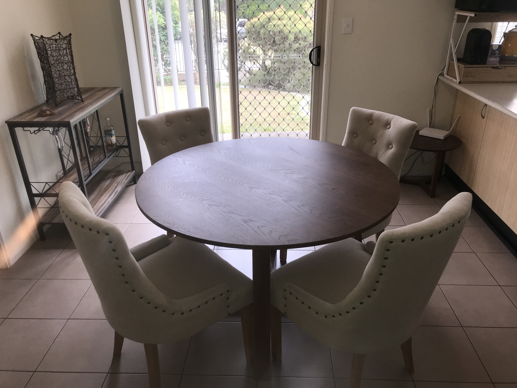 large circular dining room table