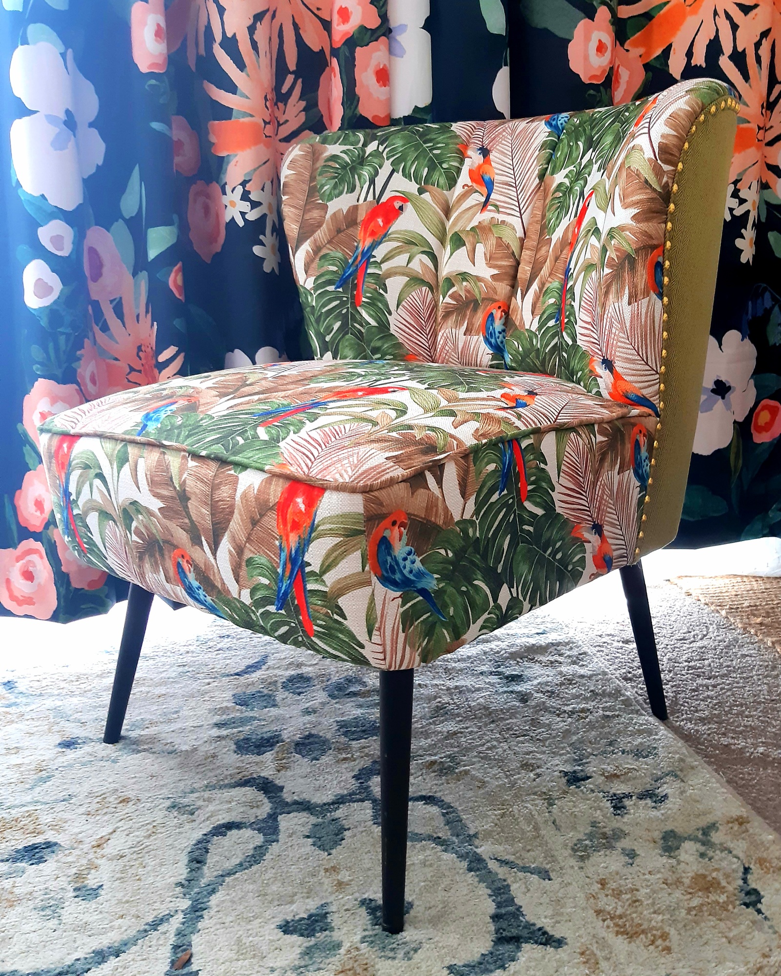 Tropical print accent discount chairs