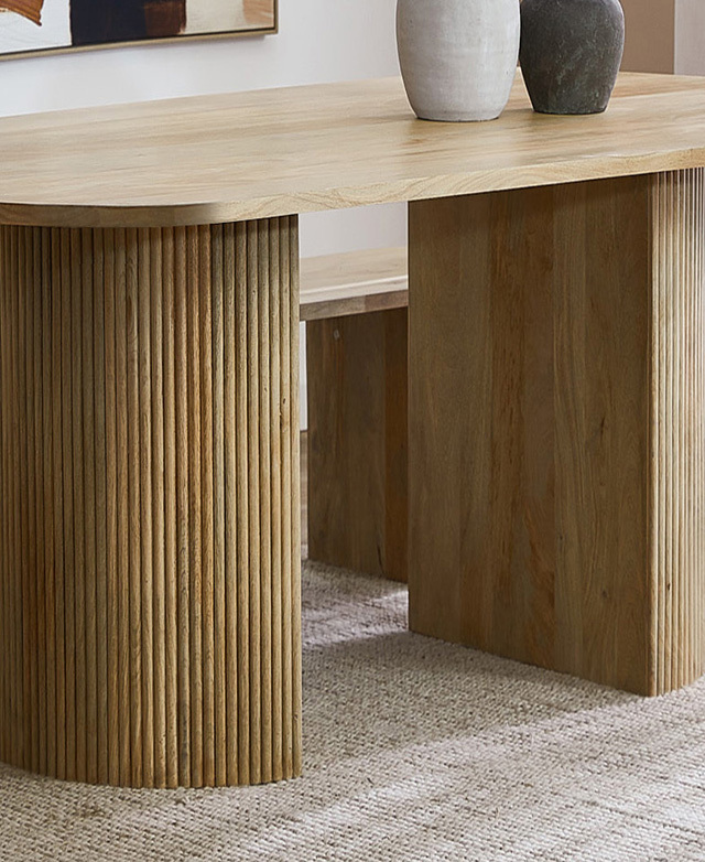 Natural Anika Oval Mango Wood Dining Table