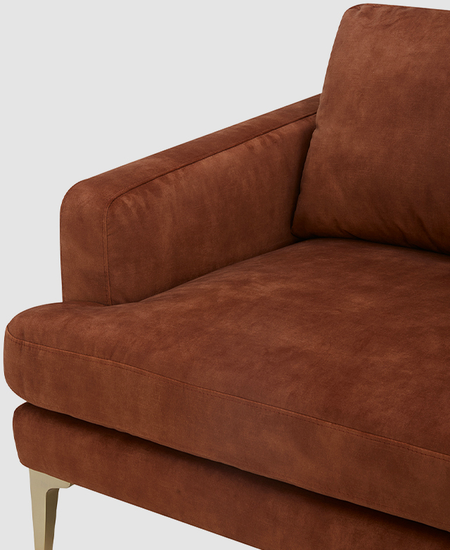 One corner of the sofa is shown at an angle to highlight the depth of the seat. One corner of the sofa is shown at an angle to highlight the depth of the seat.
