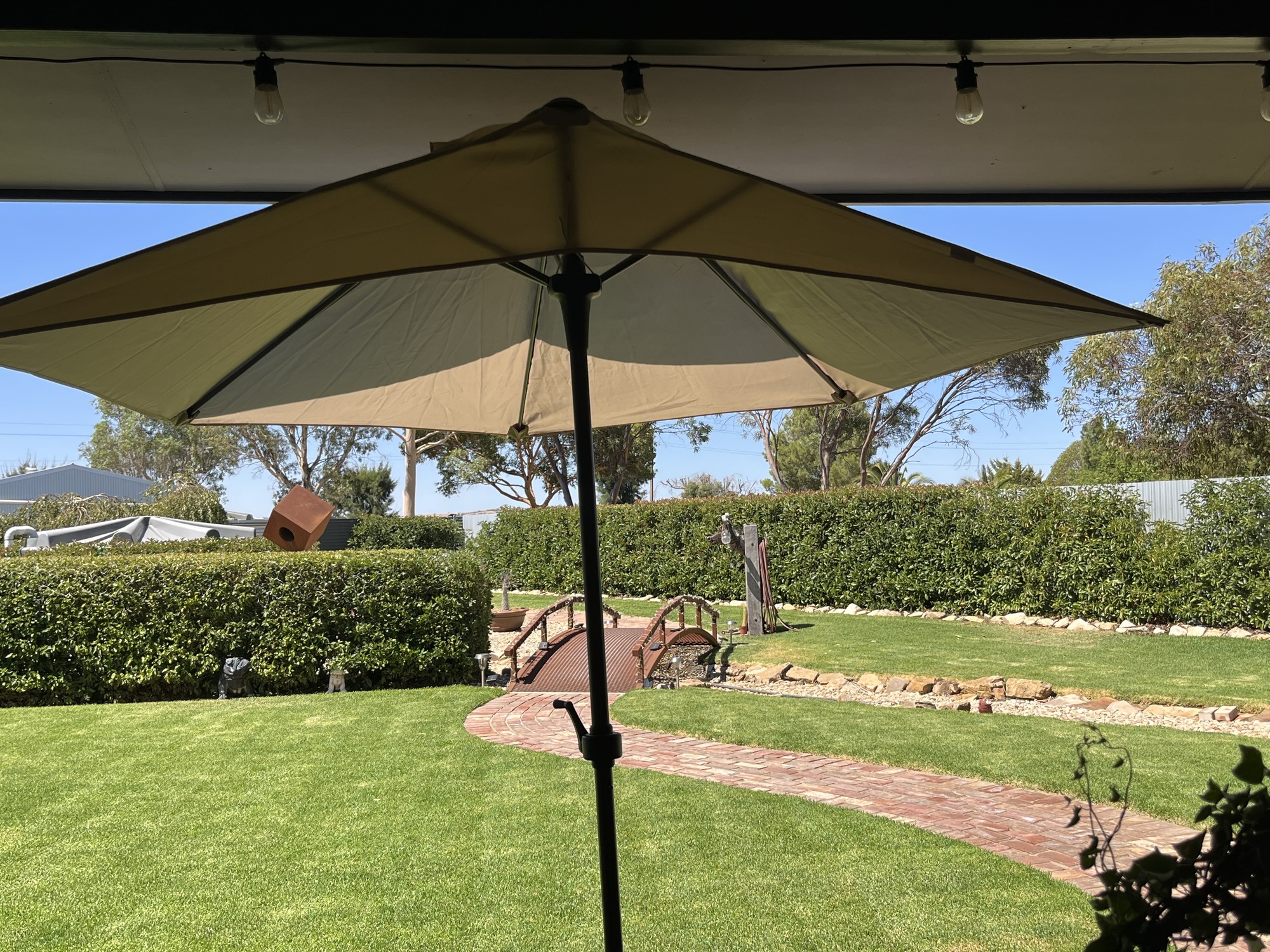 half patio umbrella australia Round/Round Resin Base, Outdoor Umbrella Holder, H Easy Bargains Umbrella base not included BAYSHORE 9 Ft Half Umbrella