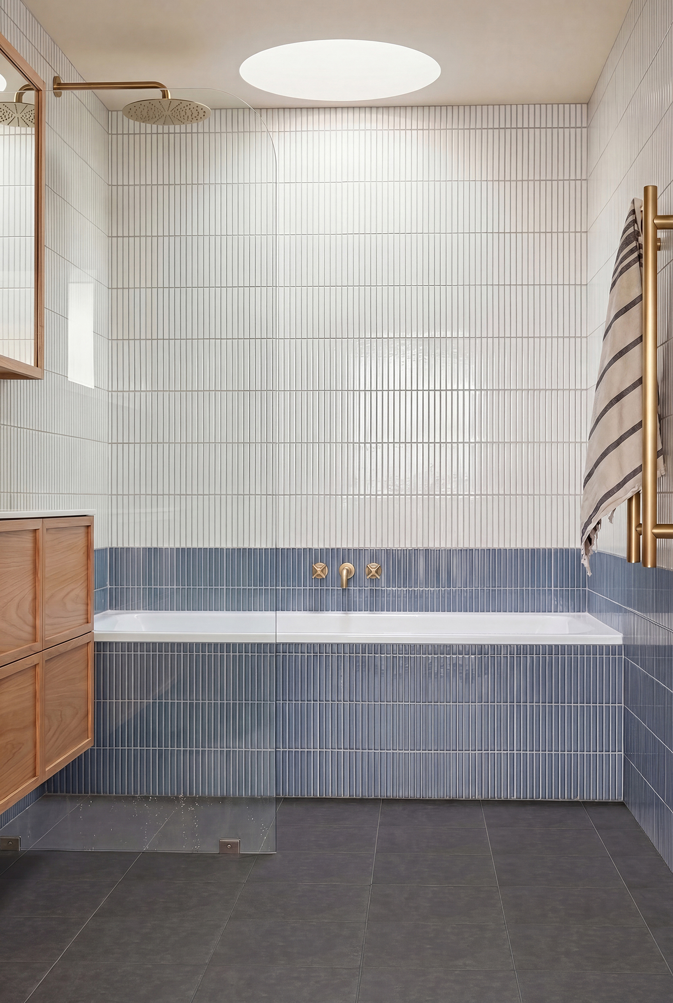Blue &amp; White Kitkat Bathroom photo by Temple &amp; Webster