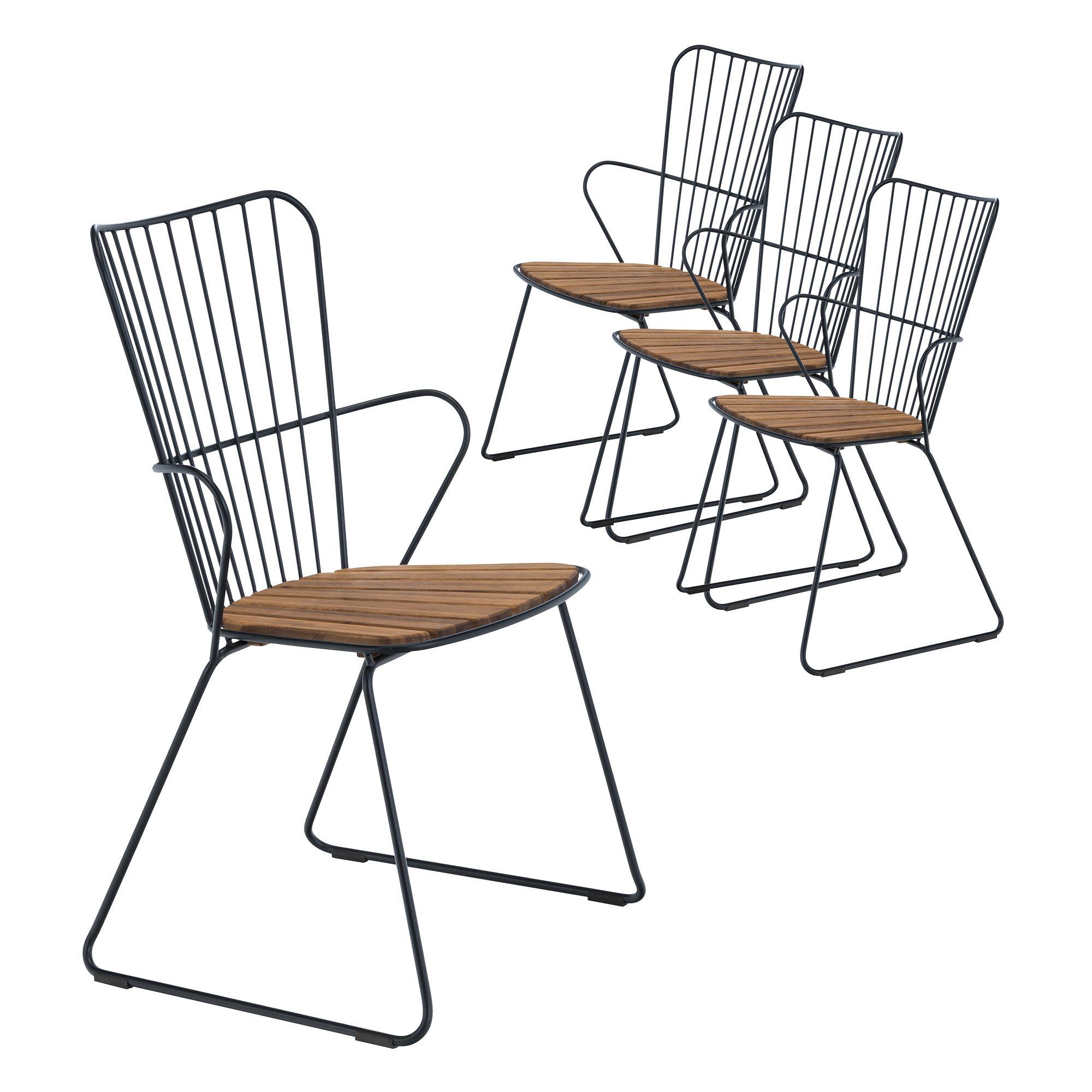 set of 4 dining chairs metal