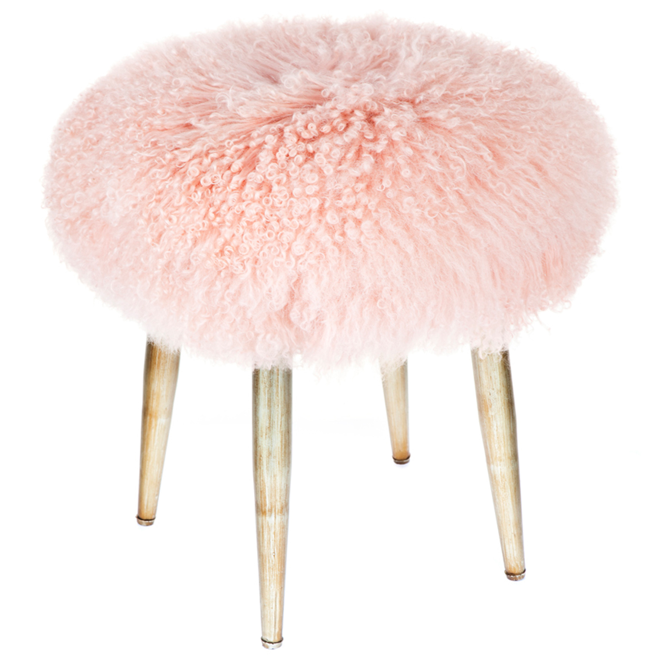 pink fluffy stool chair