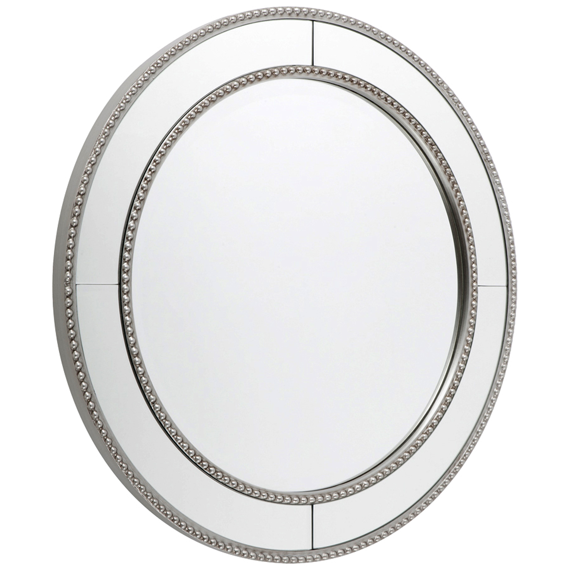 Round Antique Silver Zeta Wall Mirror