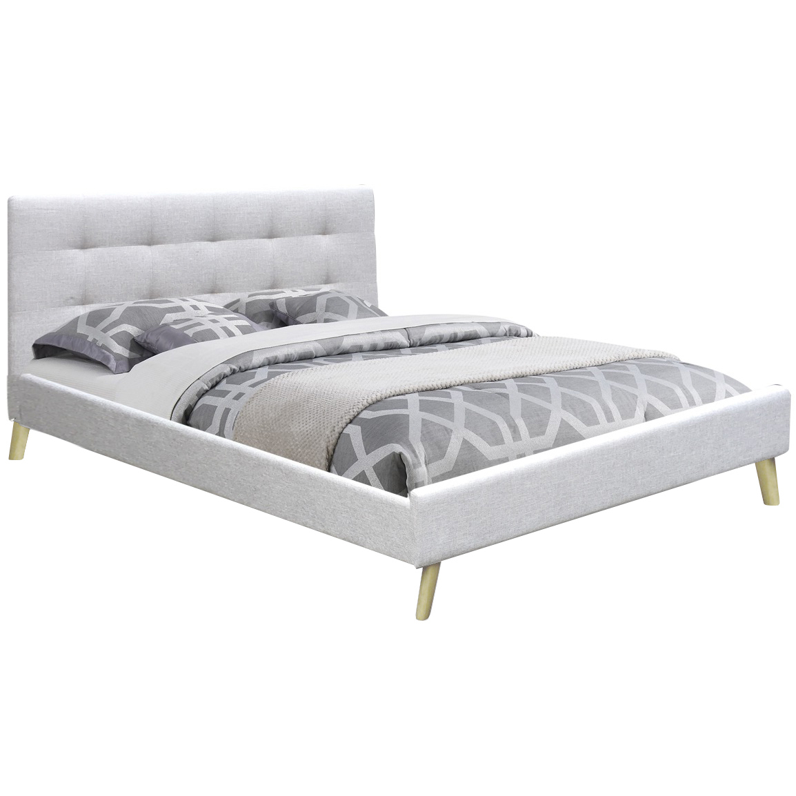 Light Grey Sam Fabric Bed Frame, Cloth Bed Frame