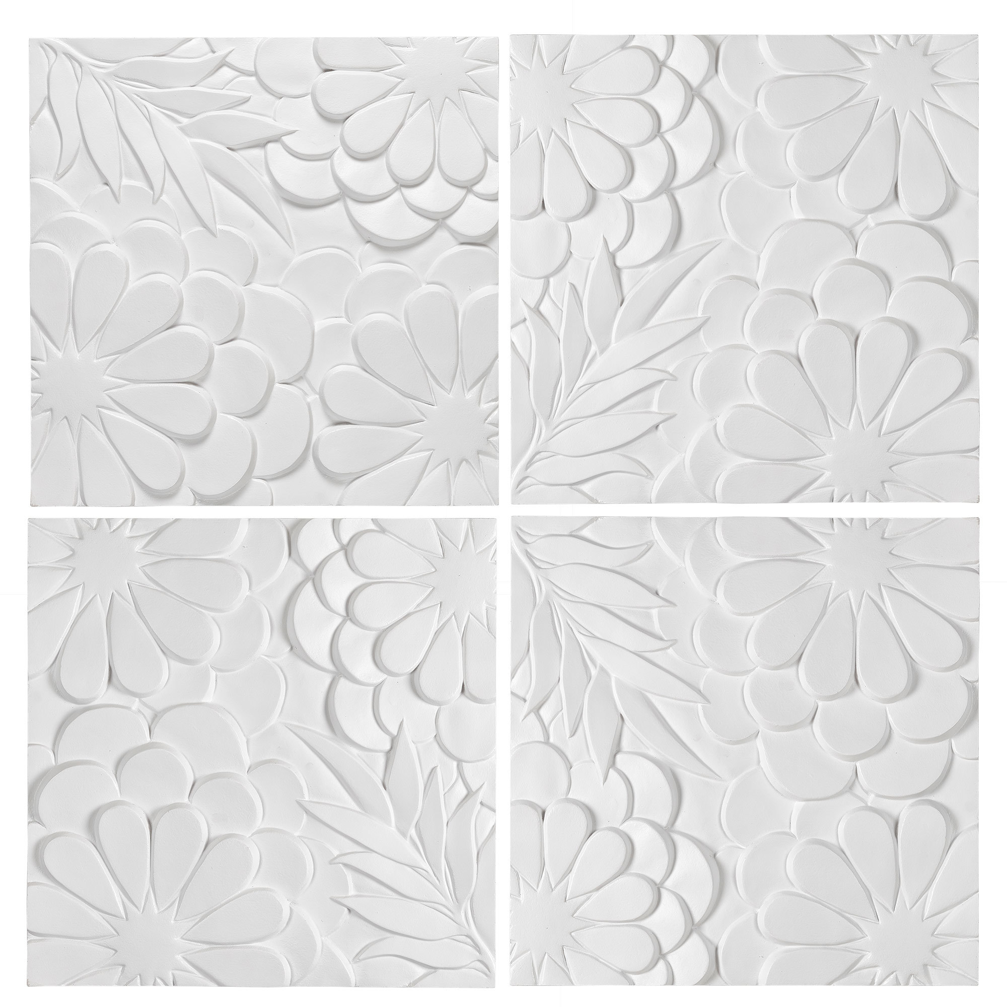 White Blossom 3d Wall Art