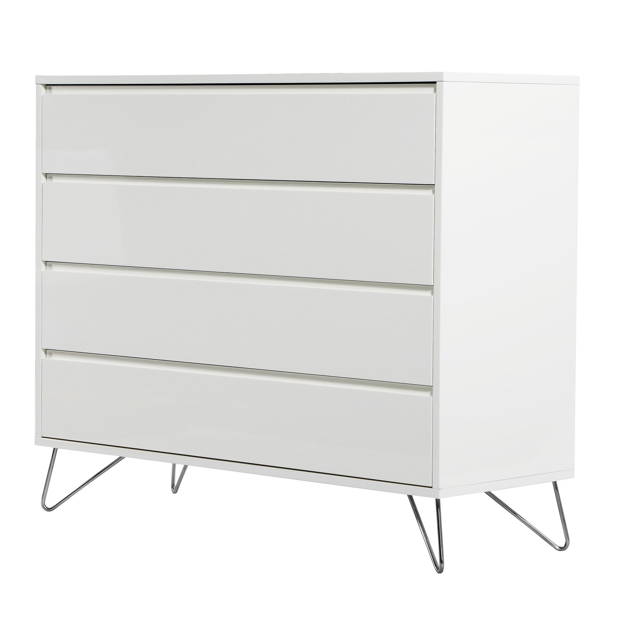 White Groove Chest of Drawers