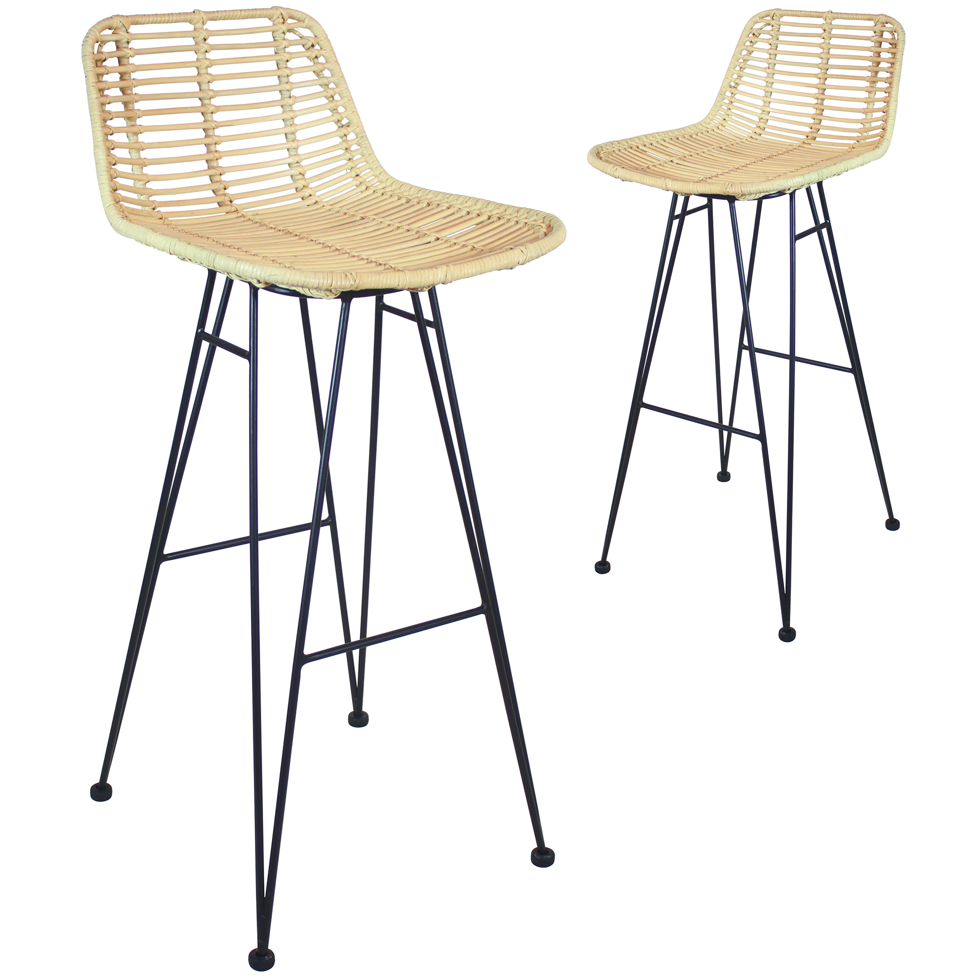 New Set Of 2 76cm Kayla Rattan Barstools Estudio Furniture Bar Stools Ebay