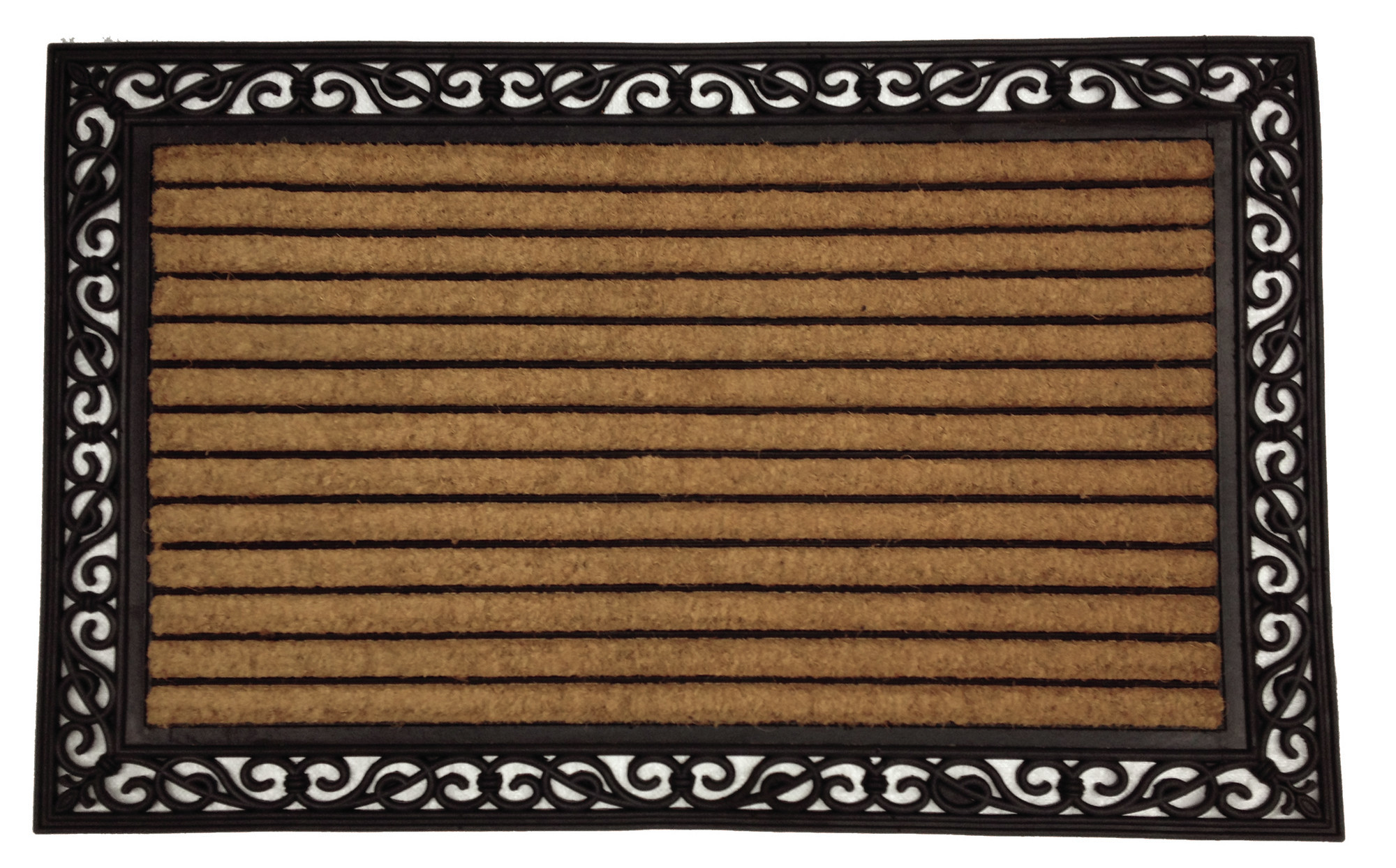 Rubber And Coir Striped Door Mat