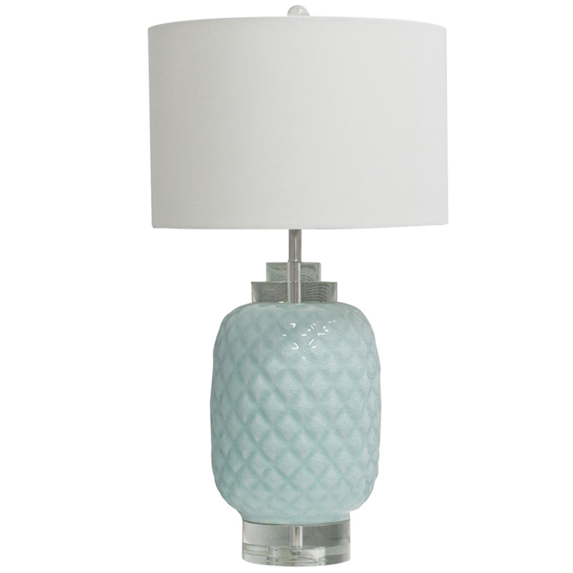 Turquoise Island Table Lamp Temple, Isla Mirrored Glass Round Table Lamp With Velvet Shade