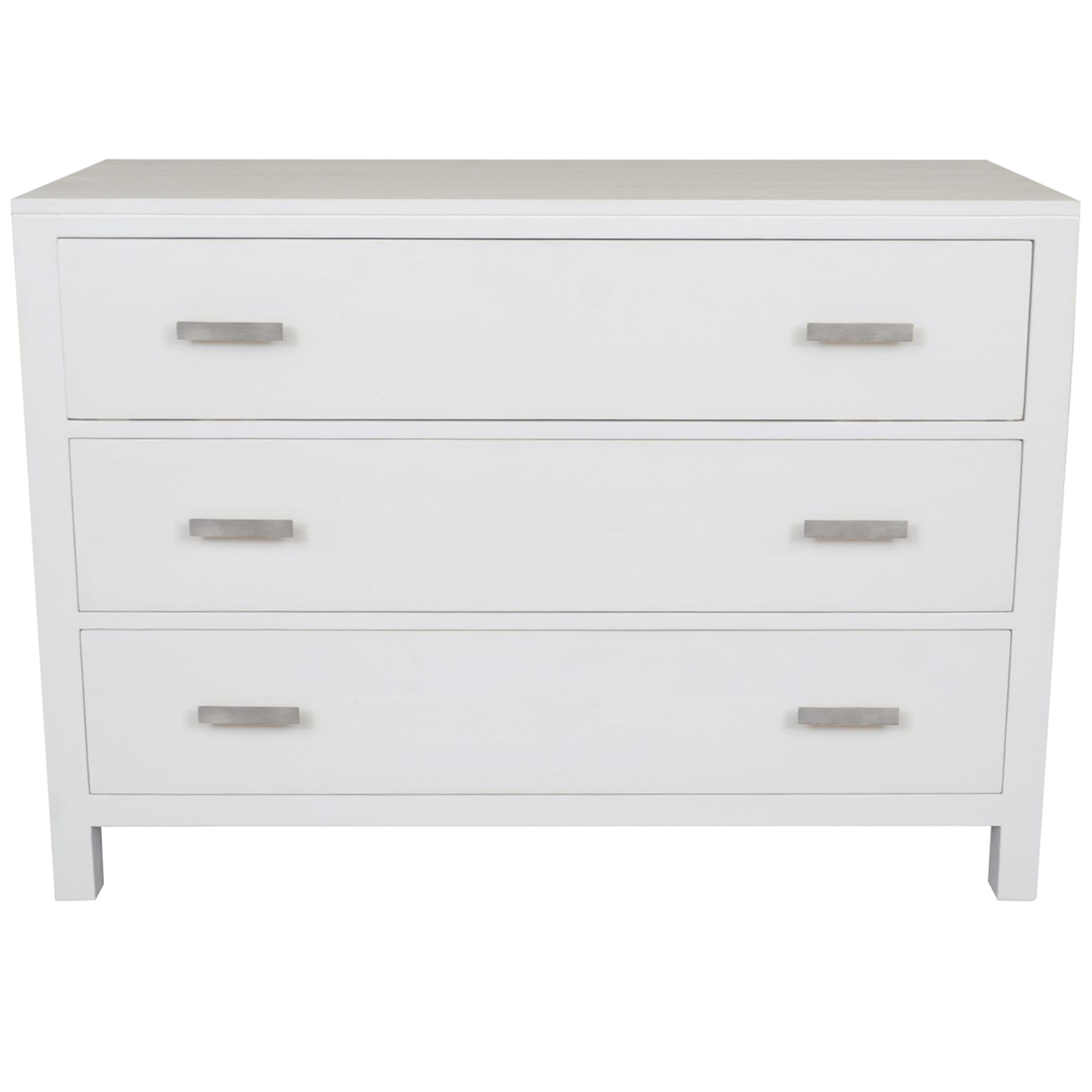 White Catalina Bayur Wood 3 Drawer Chest Temple Webster