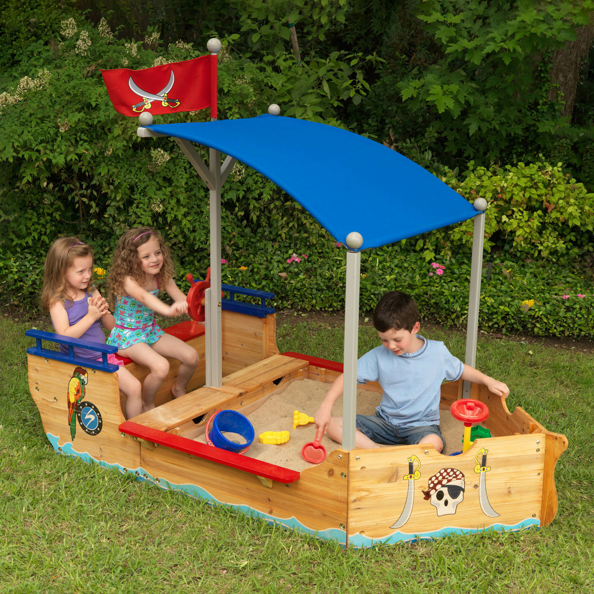 plastic boat sandpit with lid