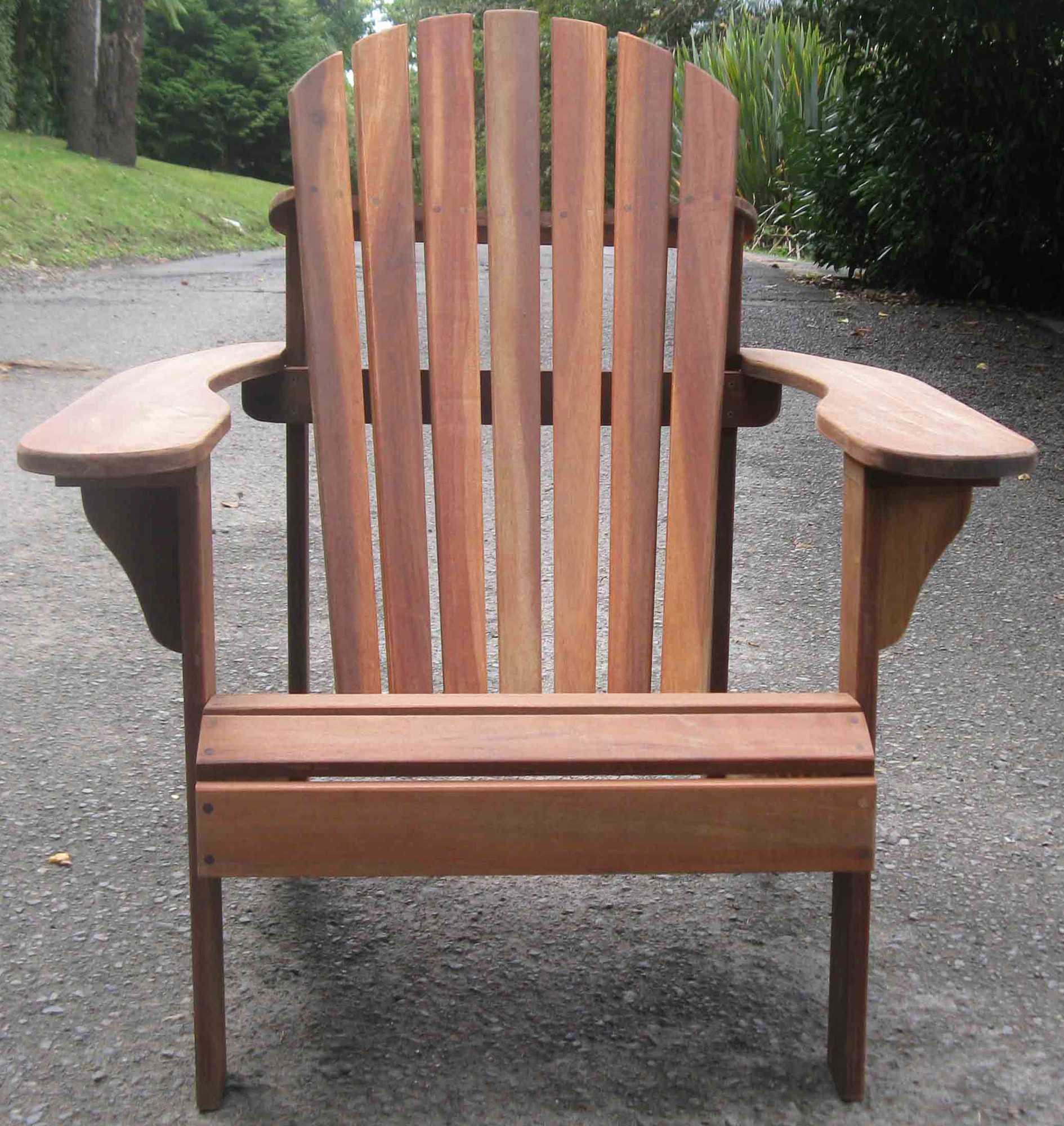 new brown hardwood adirondack chair ebay