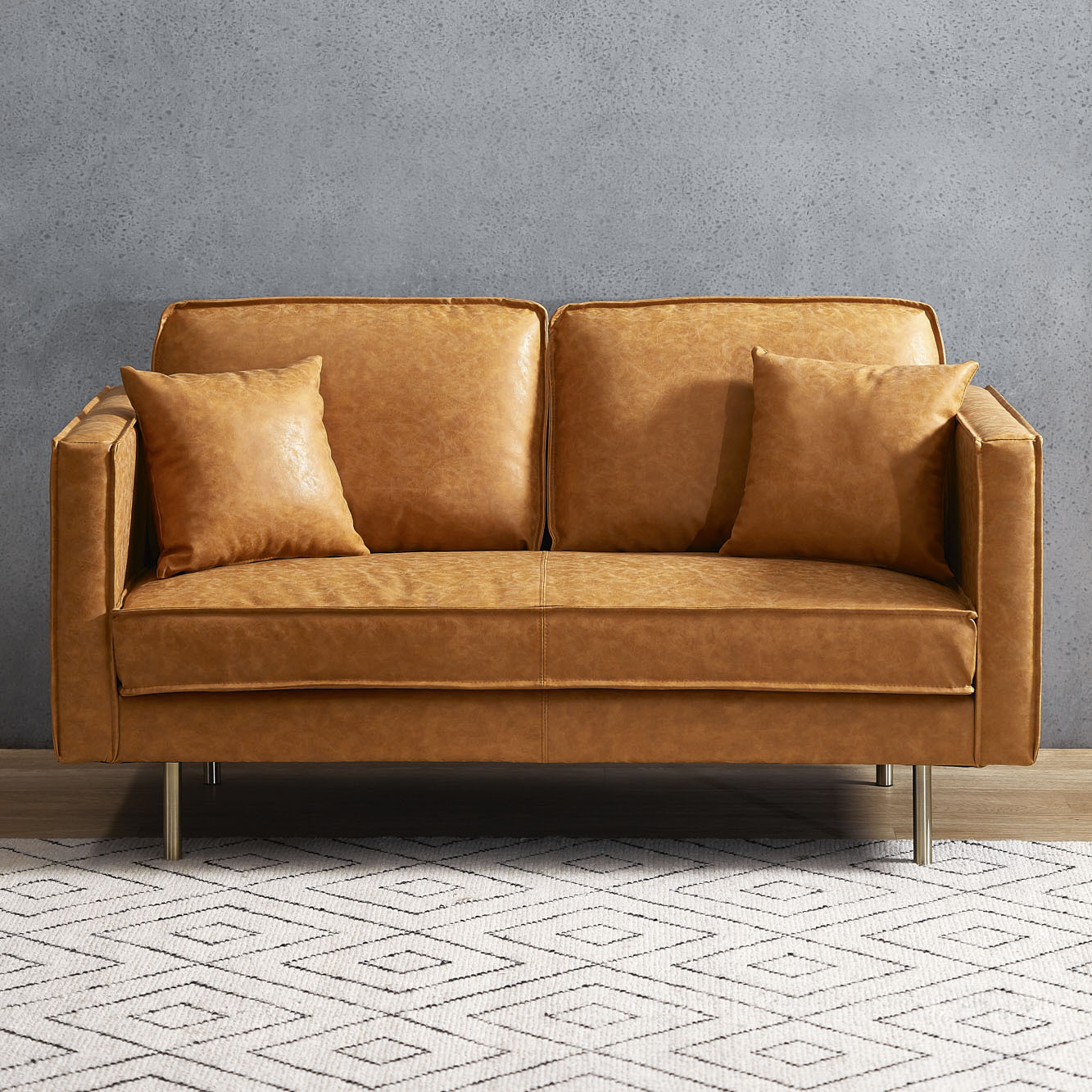 Mikasa Furniture Coogee 2 Seater Faux Leather Sofa Temple Webster Mikasa Furniture Coogee 2 Seater Faux, Vintage Leather Sofa Au