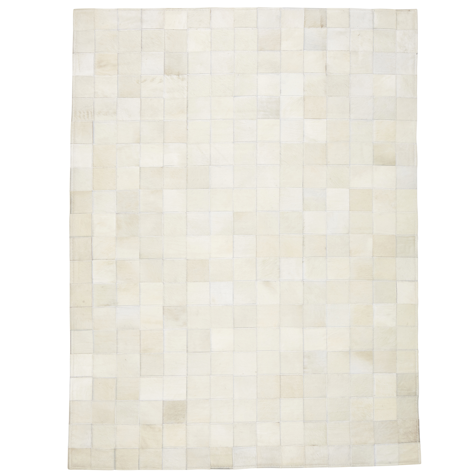 White Thredbo Patchwork Cowhide Rug Temple Webster