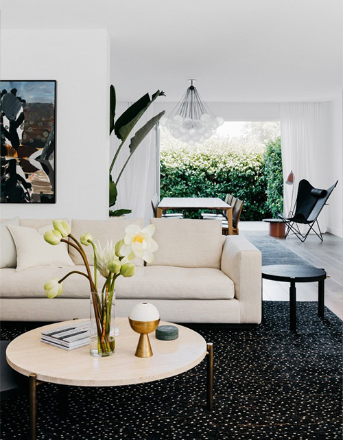 Light and dark in balance in this space by Sydney-based interior designers Arent & Pyke. Image &ndash; Felix Forest.