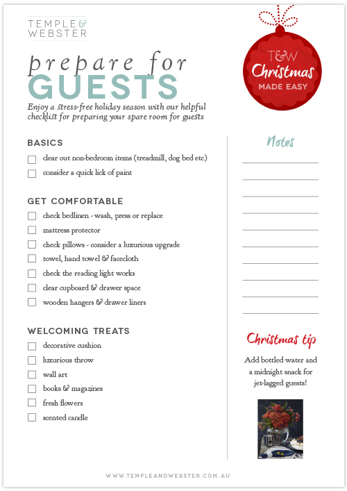 Get ready for guests with our 10 step plan and handy checklist | Temple ...