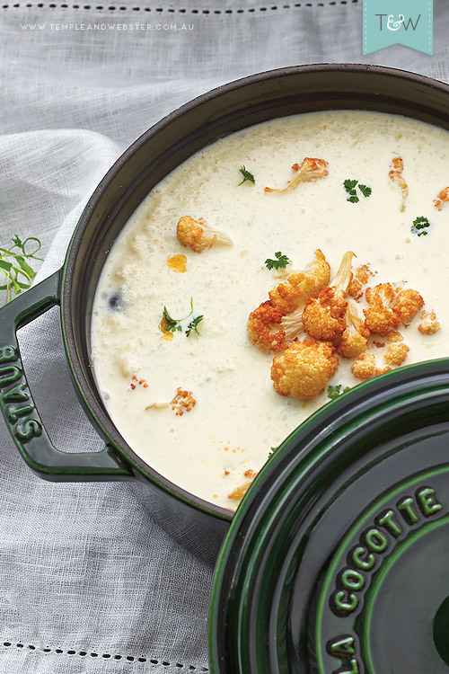 Staub cookware - Creamy cauliflower soup - Jonathan Fleming