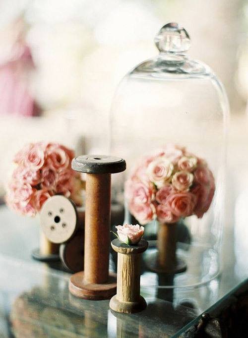 Vintage bobbin styling. Image by Caroline Tran Photography, via Pinterest.
