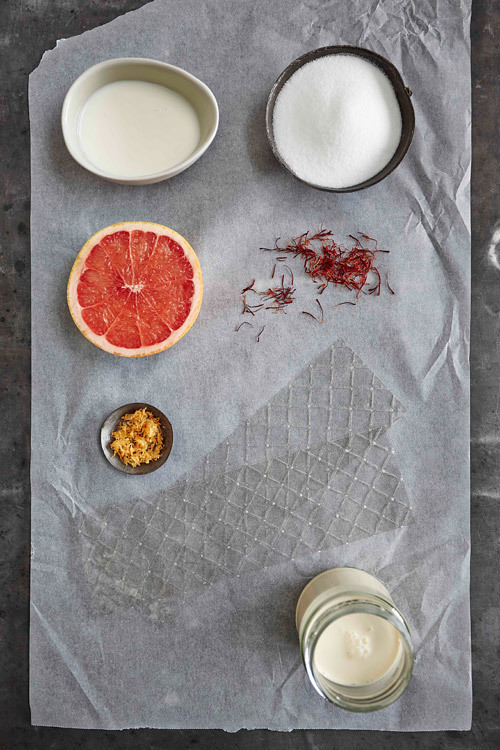 Grapefruit Saffron Panna Cotta