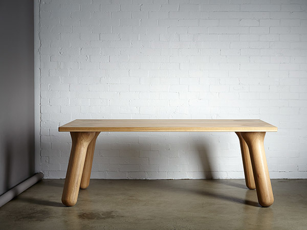 The 'Bg Foot' table accentuates the natural properties of American oak. Image - Rodrick Bond.