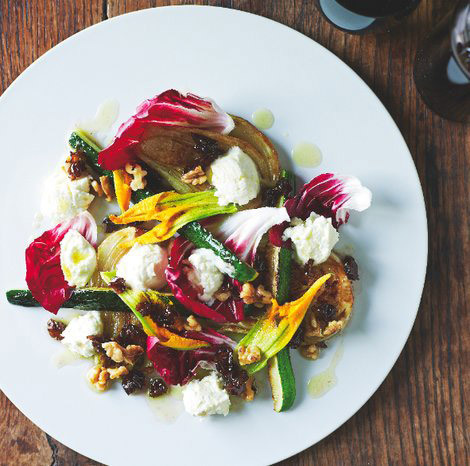 Caramelised fennel and zucchini with goat's curd, walnuts and muscatels - Justin North - Eatlove - Temple & Webster Journal