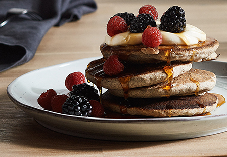Vegan banana buckwheat quinoa pancakes