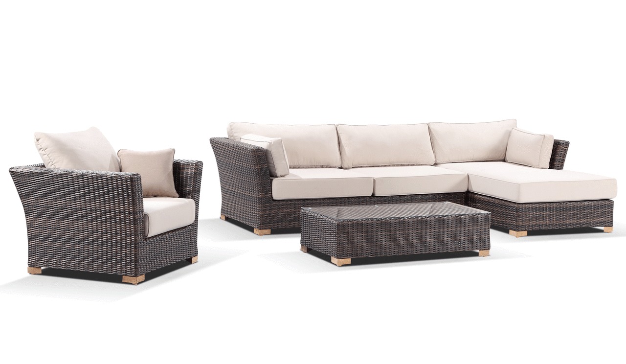 Greenport Outdoor Scarlett 4 Seater Outdoor Chaise Lounge Armchair Set Reviews Temple Webster