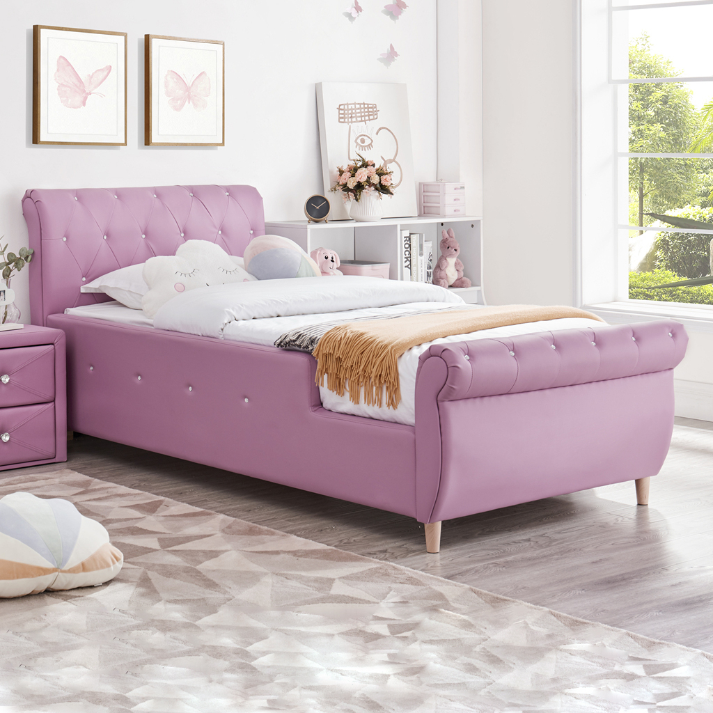 All 4 Kids Madelyn Princess Faux Leather Single Bed Temple Webster